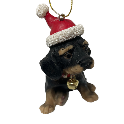 Christmas Rottweiler Hanging Decoration 10cm