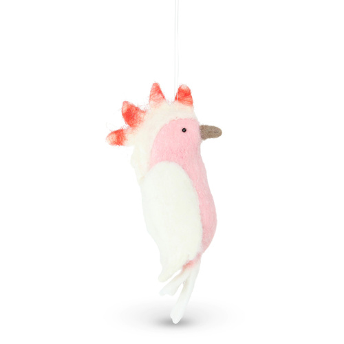 Woollen Hanging Cockatoo  Pink