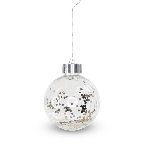Champagne Glitter Fill Bauble 8cm  