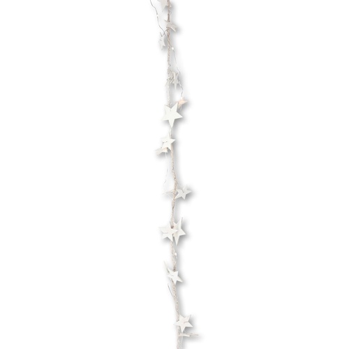 White Bisque Star Garland 210cm 20LED