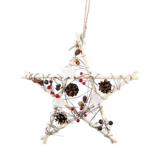 Timber Star Alpine Crimson Berry with 10 LED 38cm