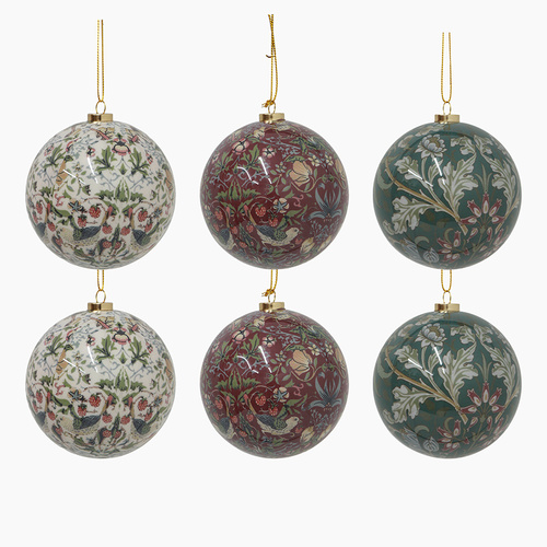 Eva Vintage Pattern 8cm Christmas Bauble set