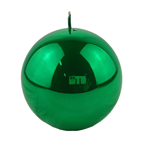 Green Metallic Matte Ball Candle 10cm