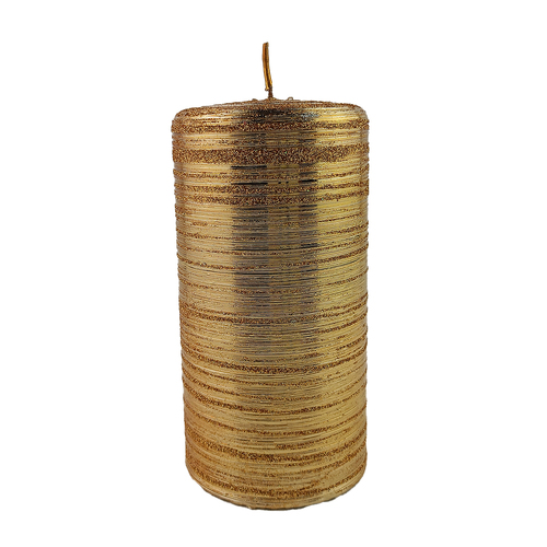 Gold Metallic Spenallato Pillar Candle 15 x 7cm