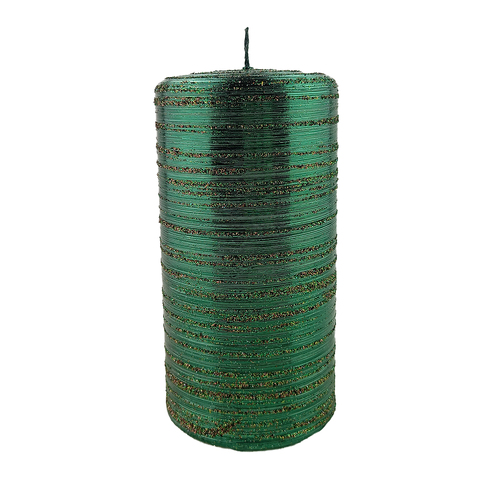 Green Metallic Spenallato Pillar Candle 15 x 7cm