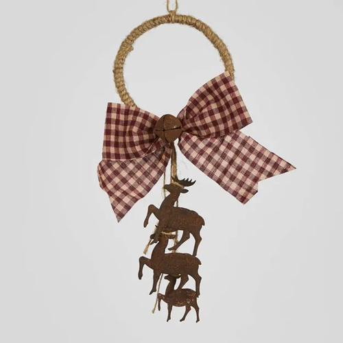 Canter Rusty Hanging Deer Door Hanger with Bow