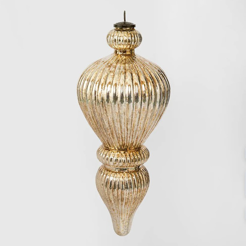 Antique Gold Glass Finial Hanging Decoration Large