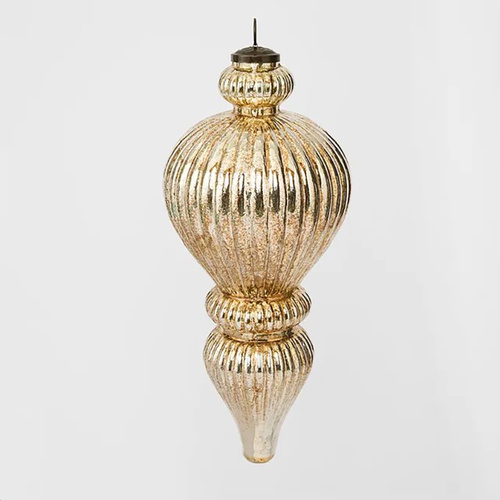Antique Gold Glass Finial Hanging Decoration Small