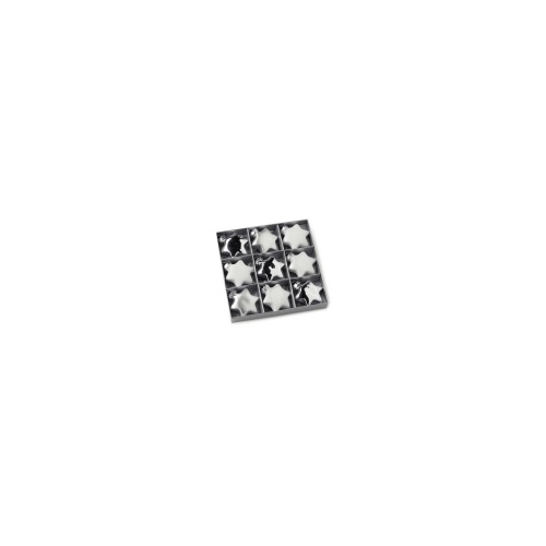 Silver White Glass Stars 9pc 5cm