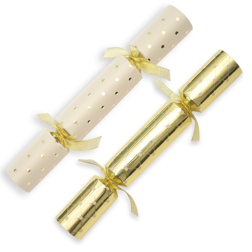 Diamond Dot Gold and Cream 11" Catering Crackers - Box of 50