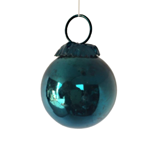 Vintage Blue Glass  Bauble 5cm