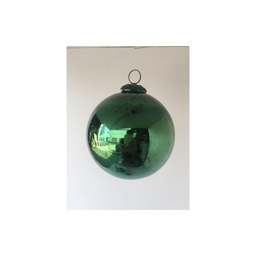 Vintage Green Glass Bauble 12cm