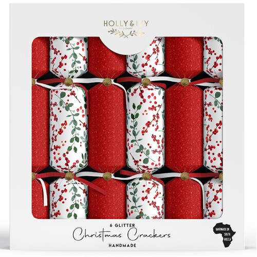Washed Berry Sprigs Christmas Crackers 6pk