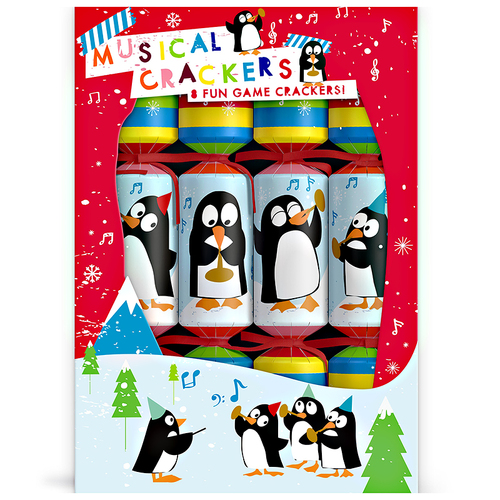 Musical Penguins Whistle Crackers 8pk
