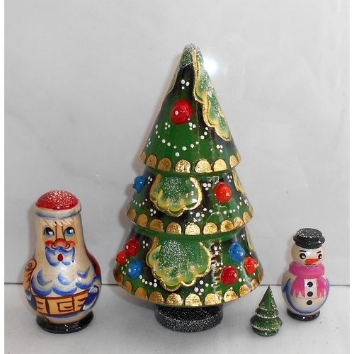 Light Green 4pc Russian Tree Set 14cm