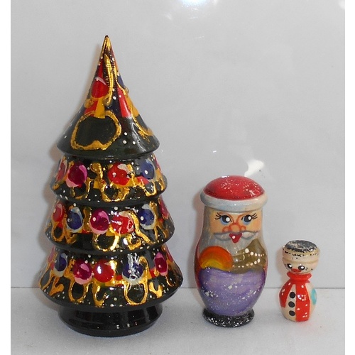 Dark Green 3pc Russian Tree Set 12cm