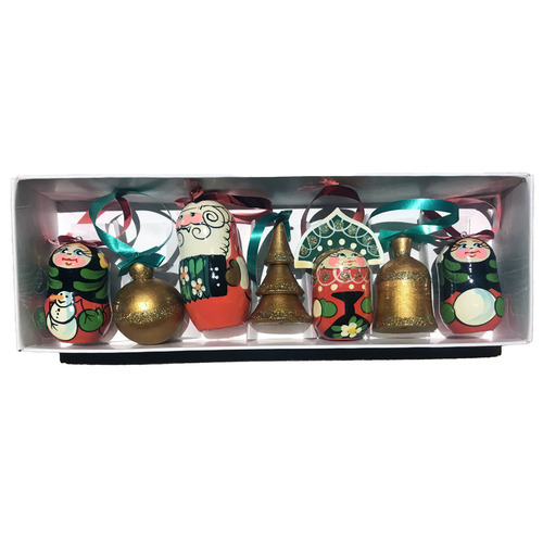 Red Gold Russian Decoration Set 7 pc