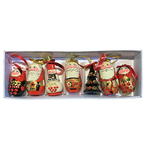 Mixed Hanging Decorations  Red   7pc