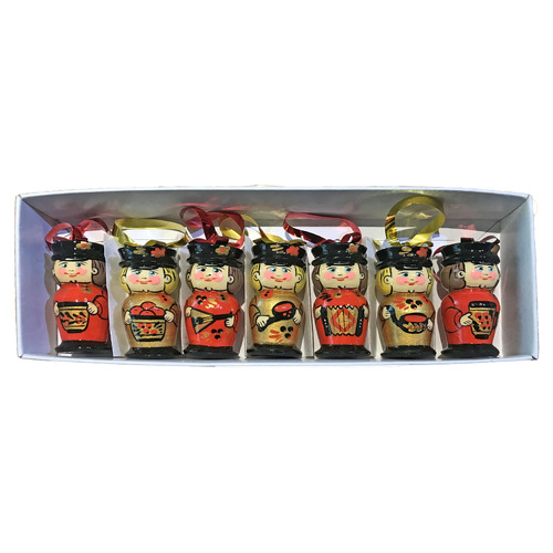 Red and Gold Hanging Decorations 7pc