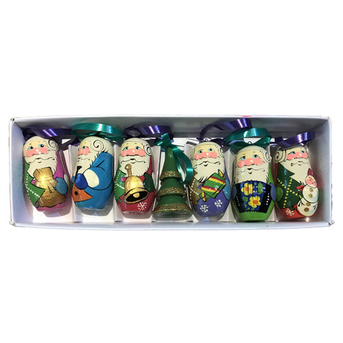 Santa :Large  + Tree  Hanging Decorations 7pc