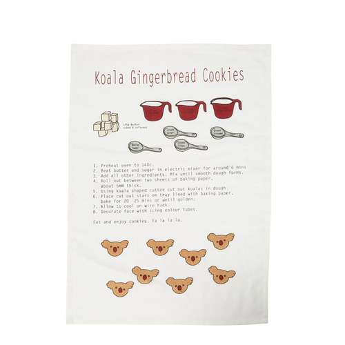 Koala Gingerbread Cookie Tea Towel