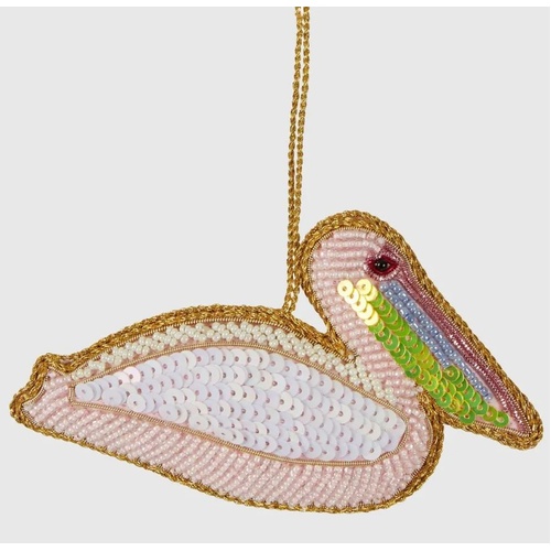 Pelican Sequin Hanging Christmas Decoration