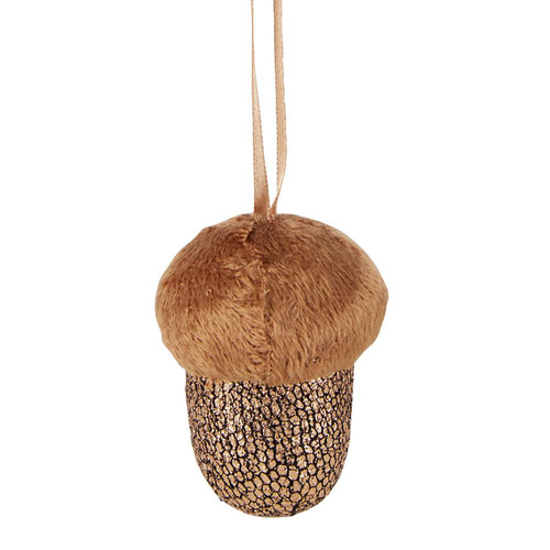 Bronze Glitter Acorn Hanging Decoration 7cm