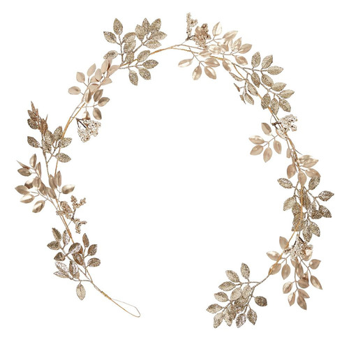 Metallic and Gold Leaf Glitter Garland 120cm
