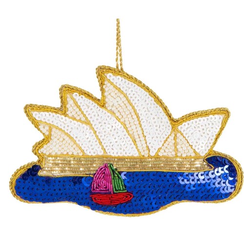 Sequin Opera House Hanging Christmas Decoration
