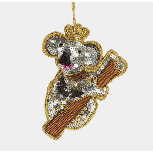 Kimi Koala  Sequin Hanging Christmas Decoration