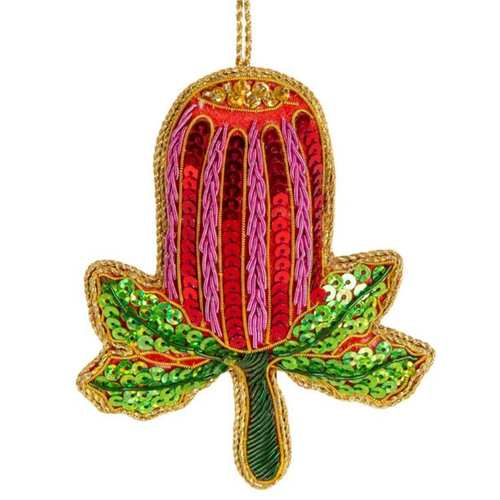 Sequin Banksia Hanging  Christmas Decoration