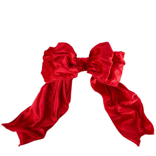 Red Velvet Bow 24cm with Clip