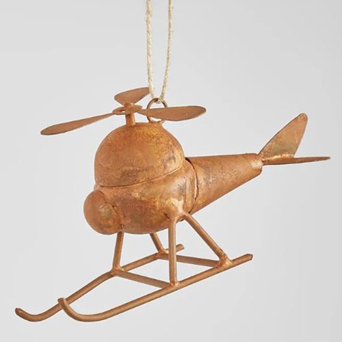 Nhulu Rustic Helicopter Hanging Christmas Decoration