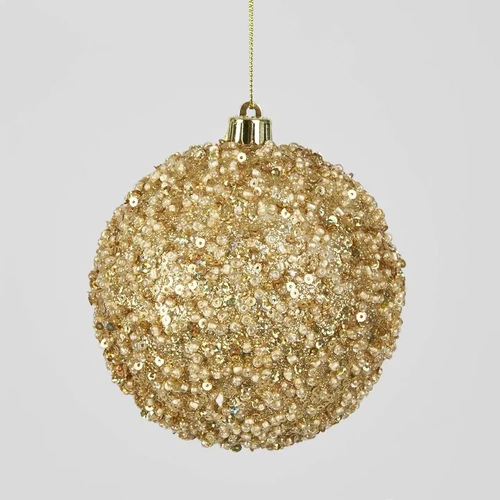 Gold Crush Non-Breakable Christmas Bauble 10cm 4pc