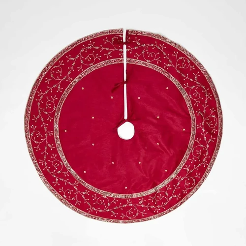 Meander Red Christmas Tree Skirt 120cm