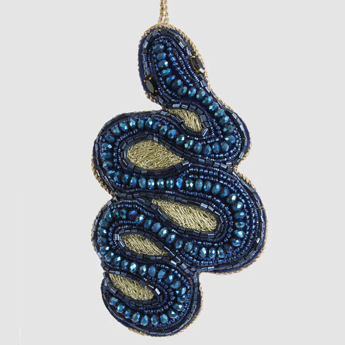 Curling Adder Snake Sequin Hanging Christmas Decoration