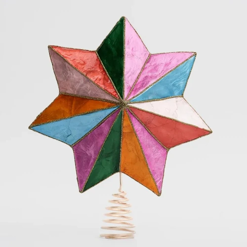 Marrakesh Handpainted Capiz Christmas Tree Topper