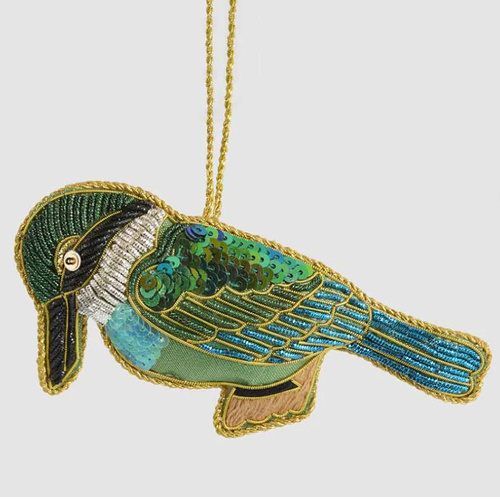 Kingfisher Sequin Hanging Christmas Decoration