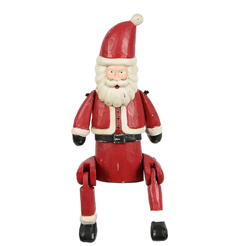 Wood Santa Sitting  25cm