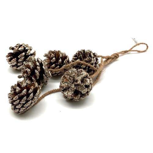 Hanging White  Pincones 6pc 30cm