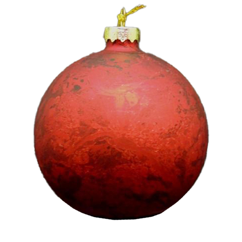 Ball Red Glass Molten 8 cm
