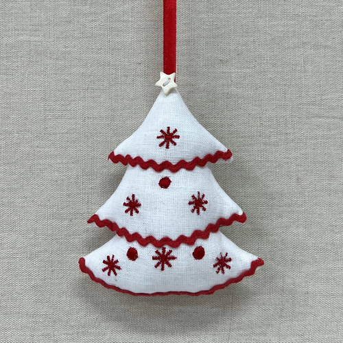 Fabric Tree Hanging Decoration 12cm