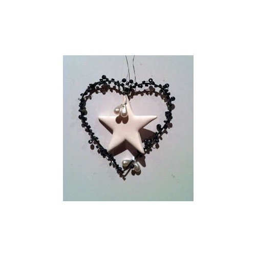 Beaded Heart Star