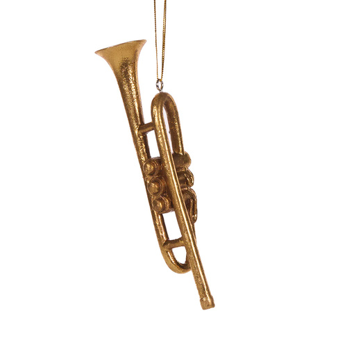 Gilded Trumpet Hanging Christmas Tree Ornament
