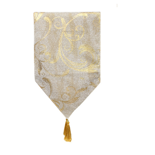 Gold  Table Runner with Swirls 180 x 36 cm