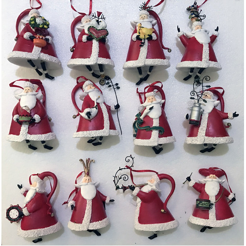Twelve Days of Christmas Santas 10 cm