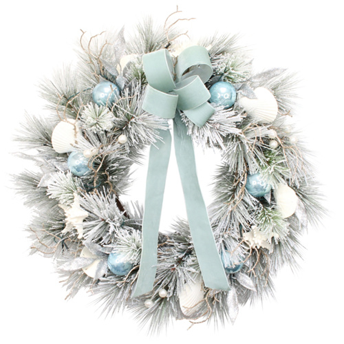 Turquoise Tides LED Christmas Wreath 65cm
