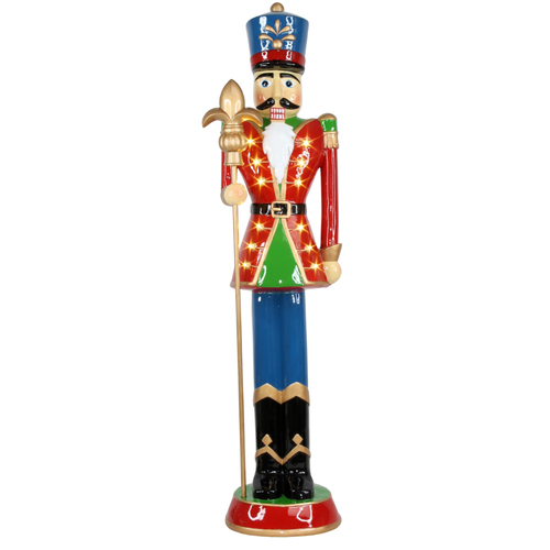  Fleur de Lys Christmas LED Nutcracker  89cm