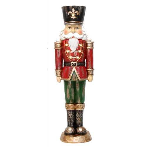 Nutcracker Red  LED buttons 46cm