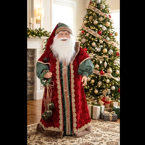 Red Green and Gold Traditional Santa 92cm